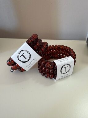 Teleties Spiral Hair Ties - Amber Tortoise (Set of 2)